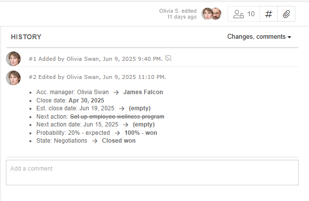 App record history