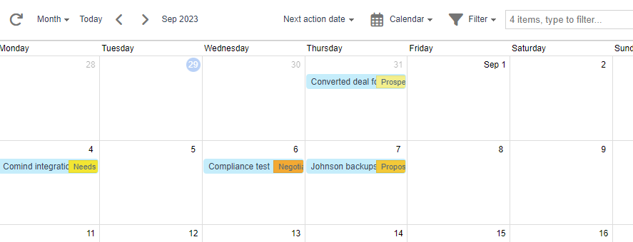 Calendar - days