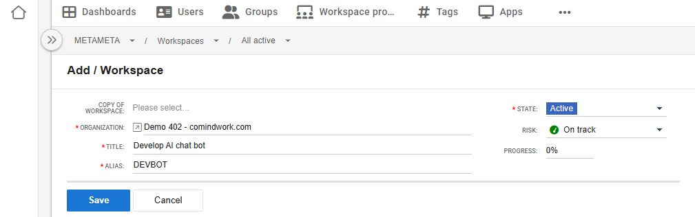 Create workspace