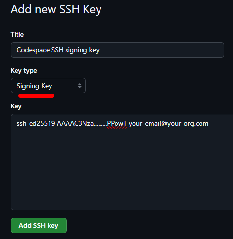 GitHub signing key