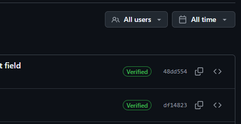 GitHub verified commit