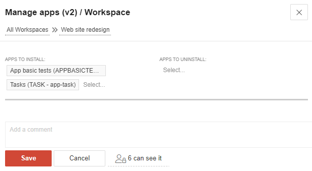 Manage apps