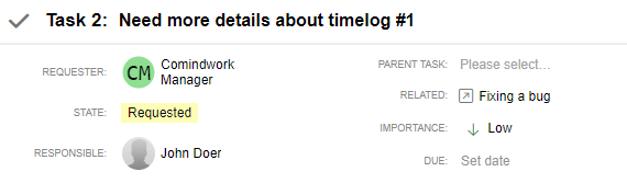 Task for timelog